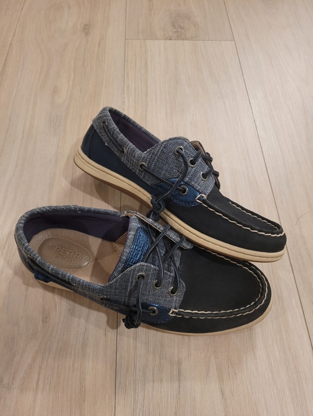 SPERRY | Songfish Metallic Sparkle Leather Boat Shoes | Sz. 8